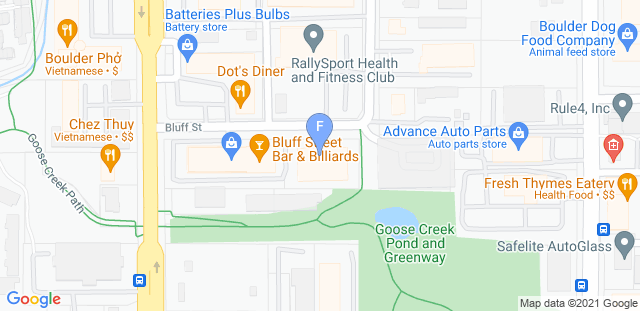 Map to Front Range Judo - Bluff St